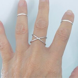 Sterling Silver Crisscross Ring, Unity X Rings, Criss Cross Jewelry